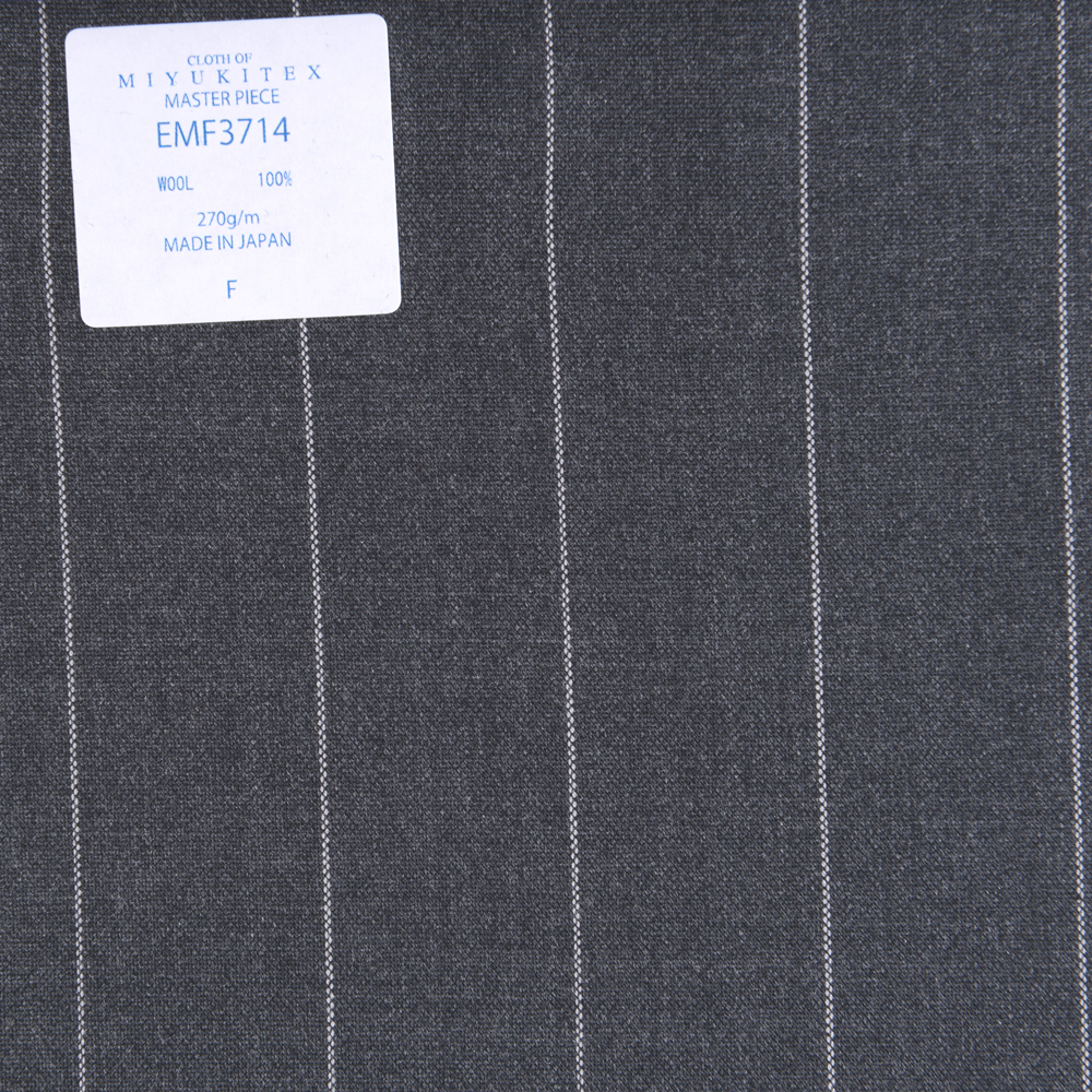EMF3714 Collection Masterpiece Savile Row Yarn Count Series Large Rayé Gris[Textile] Miyuki Keori (Miyuki)