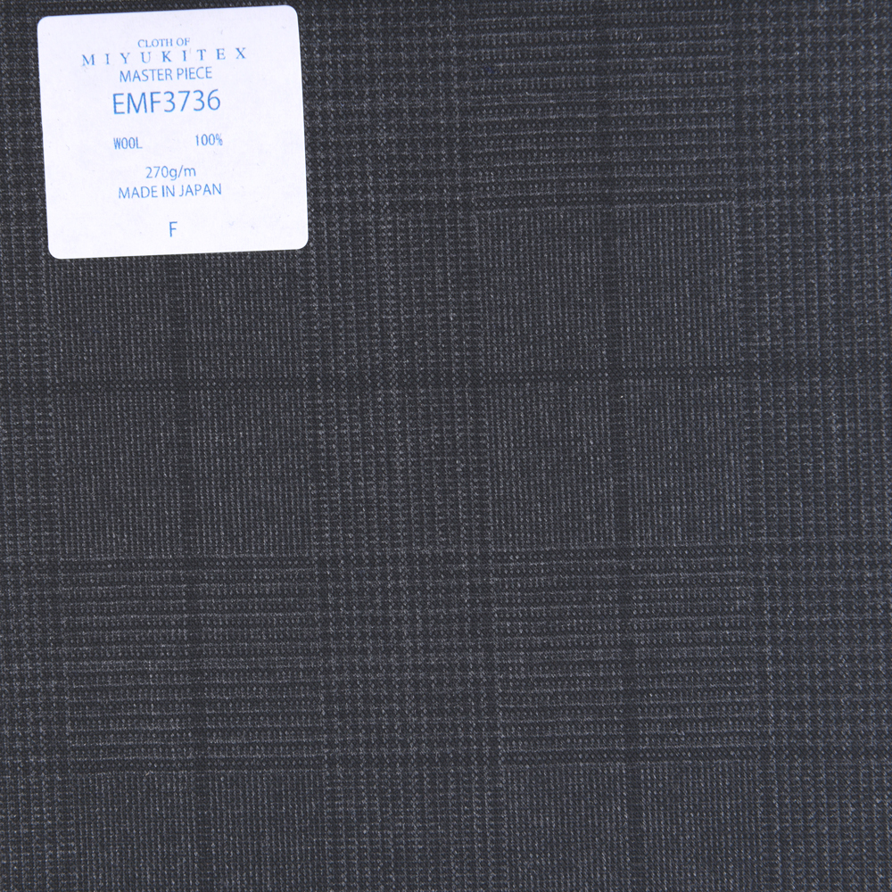 EMF3736 Collection Masterpiece Savile Row Yarn Count Series Glen Check Gris[Textile] Miyuki Keori (Miyuki)