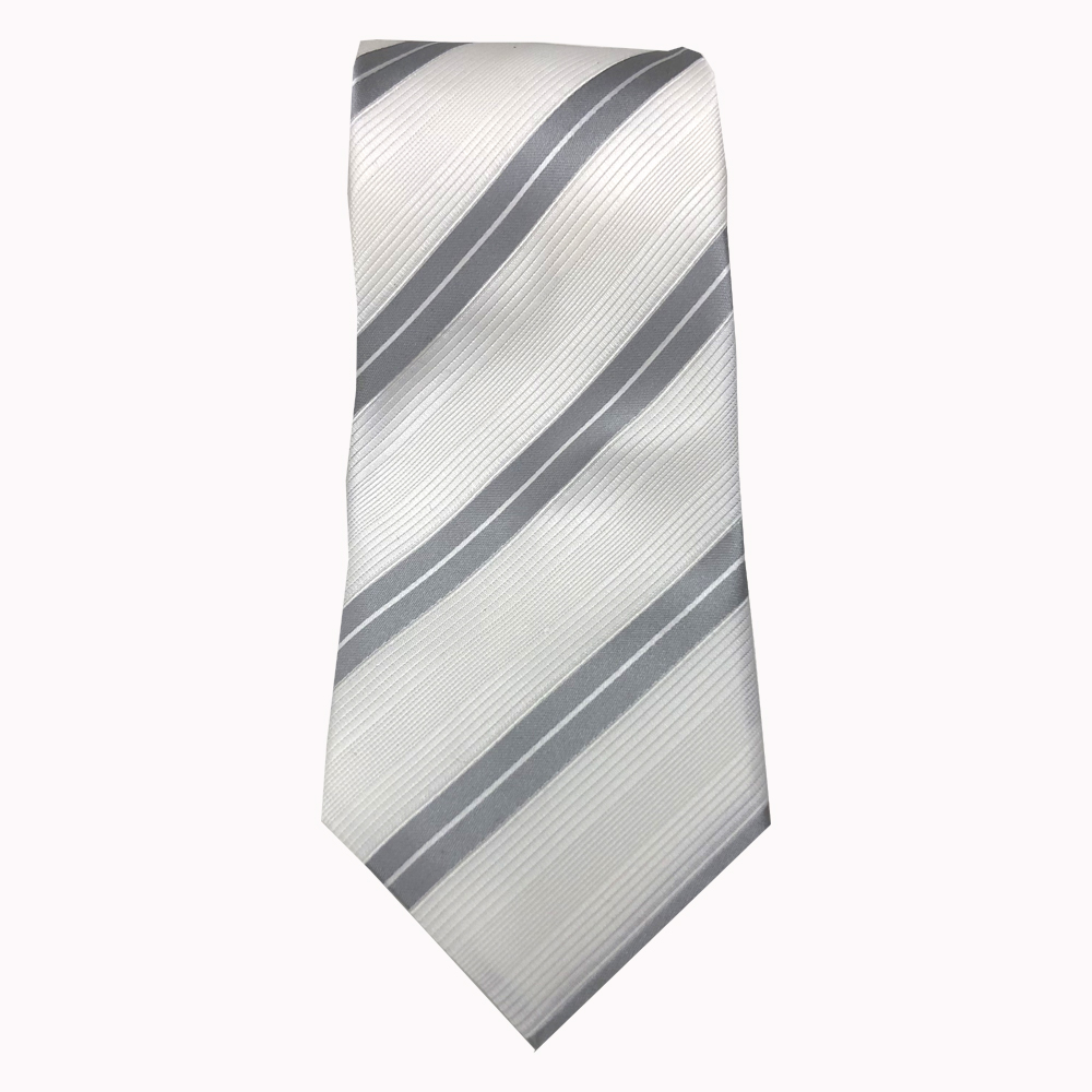 NE-404 Cravate à Rayures Blanches Tissées Nishijin[Accessoires Formels] Yamamoto(EXCY)