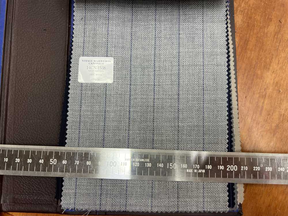 14CN1538 CANONICO MESH SUITING Rayure Grise[Textile] CANONIQUE