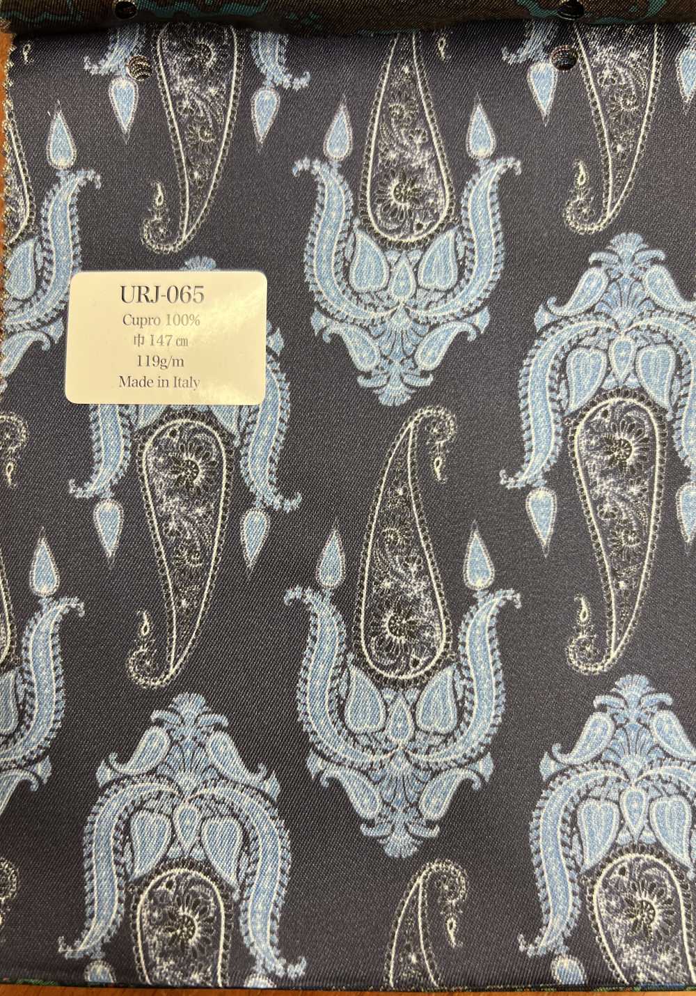 URJ-065 Made In Italy 100% Cupra Doublure Imprimée Gros Motif Paisley Bleu[Garniture] SDC