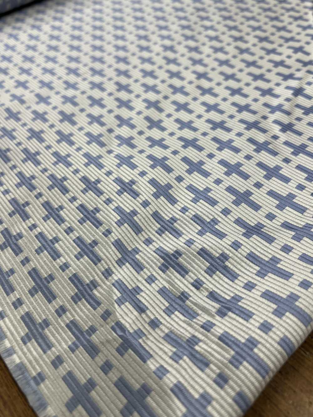 AI-12 Jacquard De Soie Motif Géométrique Blanc Cassé [outlet][Textile] Yamamoto(EXCY)