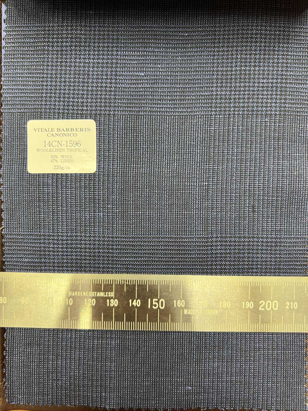 14CN1596 CANONICO Laine Et Lin 21 Microns Glen Check Bleu[Textile] CANONIQUE