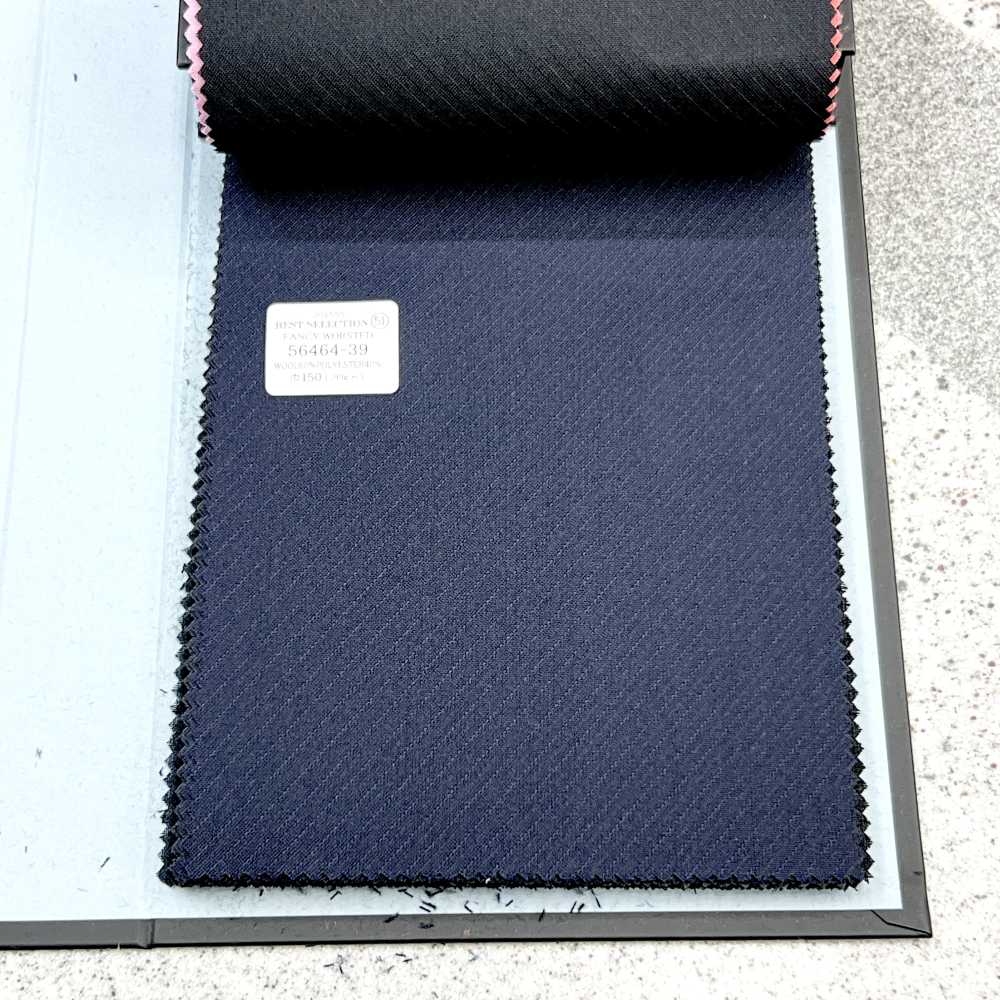 56464-39 25SS MEILLEURE SÉLECTION [FANCY WORSTED] Fancy Worsted Dark Blue Shadow Bias Stripe[Textile] Kunishima Co., Ltd.