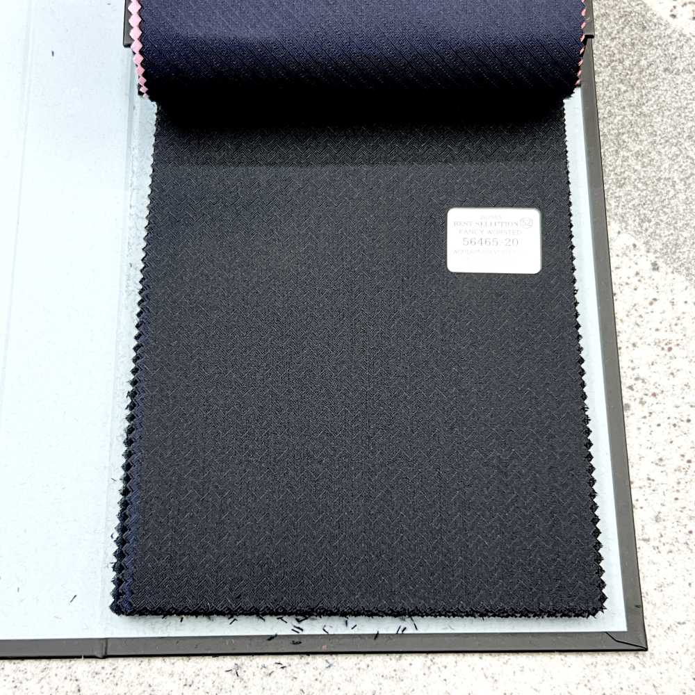 56465-20 25SS MEILLEURE SÉLECTION [FANCY WORSTED] Fancy Worsted Chevron Noir[Textile] Kunishima Co., Ltd.