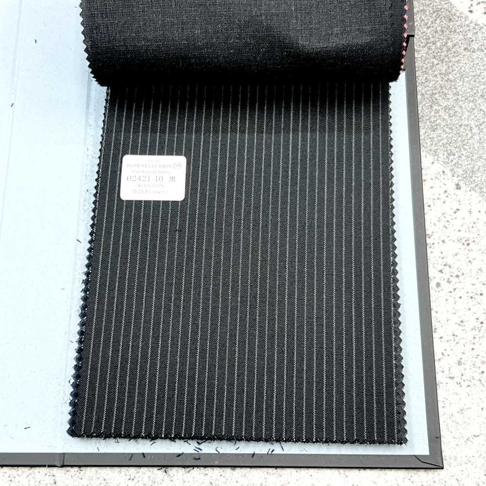 02421-10 25SS MEILLEURE SÉLECTION [Tissu Traditionnel] Chalk Stripe Black[Textile] Kunishima Co., Ltd.