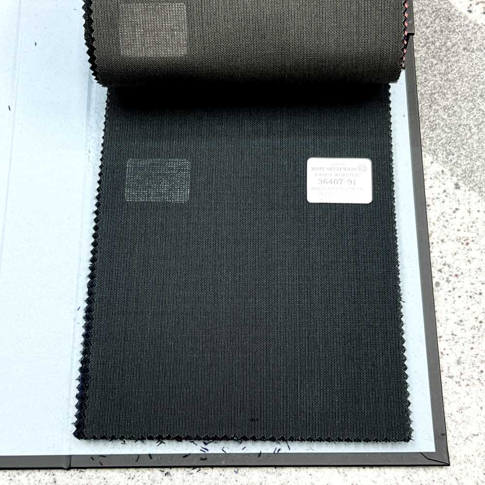 36407-91 25SS MEILLEURE SÉLECTION [FANCY WORSTED] Fancy Worsted Sans Motif Noir[Textile] Kunishima Co., Ltd.