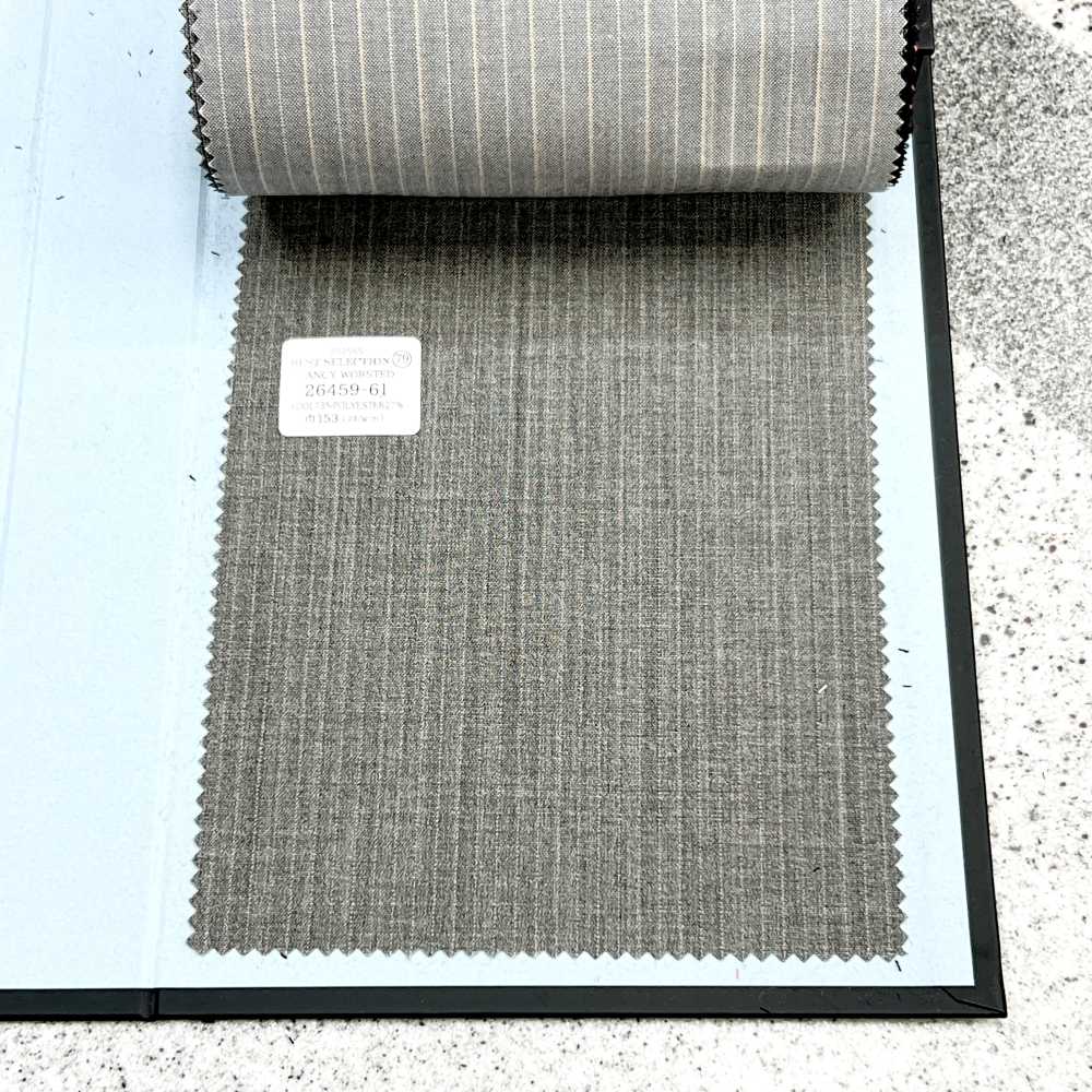 26459-61 25SS MEILLEURE SÉLECTION [FANCY WORSTED] Fancy Worsted Stripe Beige[Textile] Kunishima Co., Ltd.