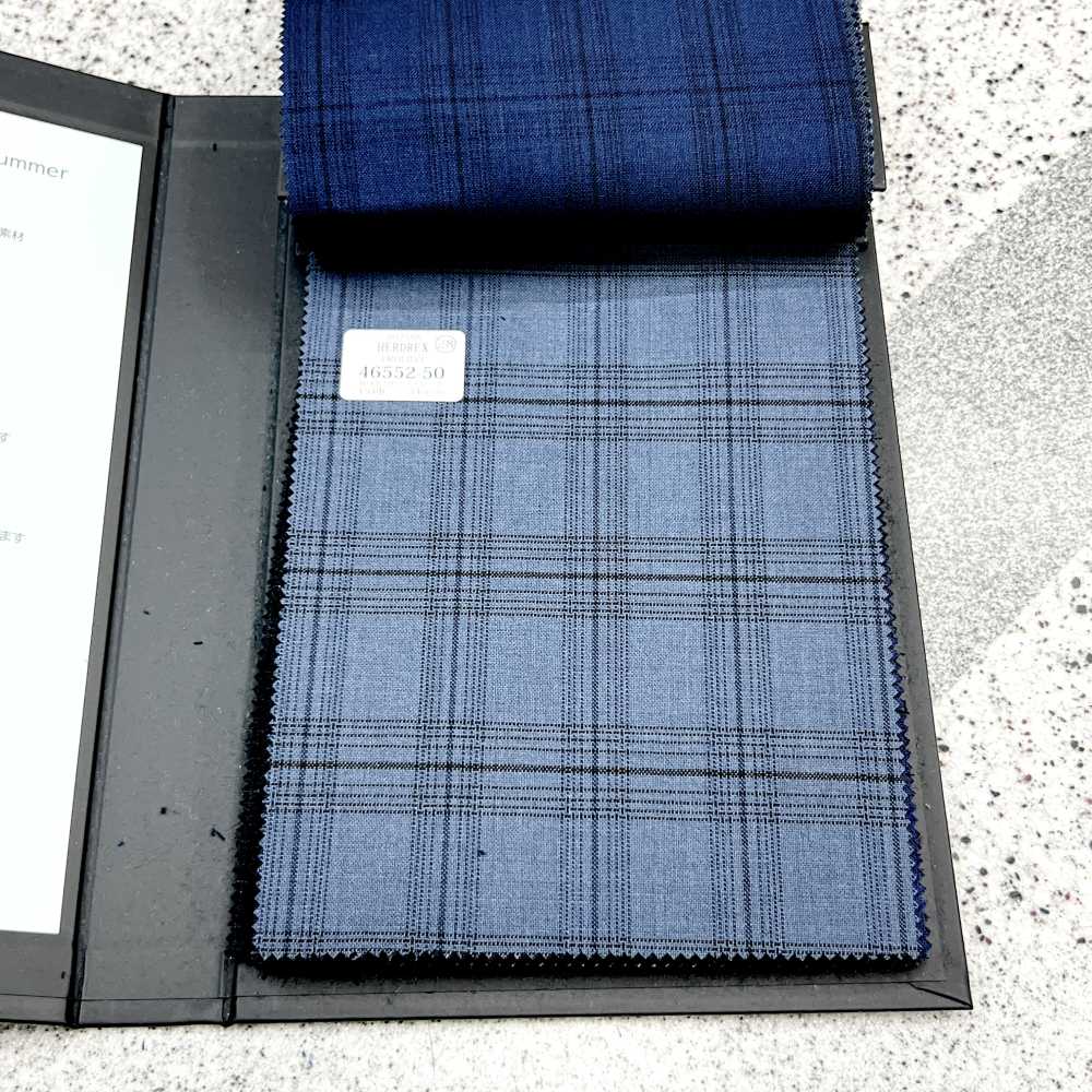 46552-50 25SS HERDREX [PROLIDO] Prolido Tartan à Carreaux Bleu Anthracite[Textile] Kunishima Co., Ltd.