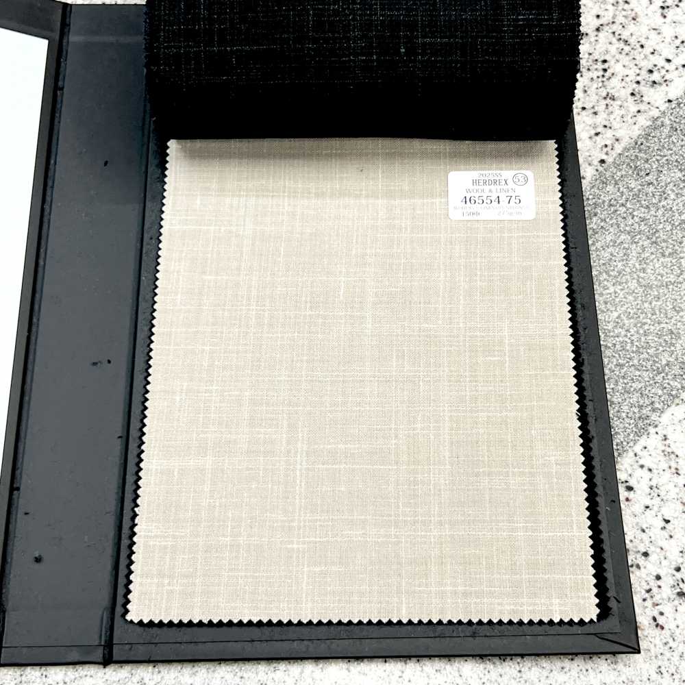 46554-75 25SSHERDREX [WOOL&LINEN] Tissage En Laine Et Lin Beige[Textile] Kunishima Co., Ltd.