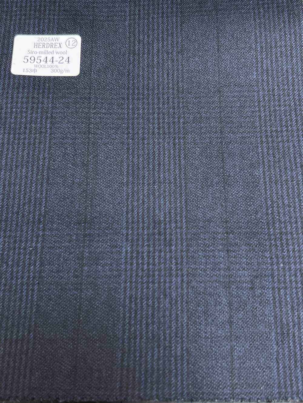 59544-24 25AW HERDREX [Laine Foulée Au Siro] Laine Foulée Au Siro Bleu Marine à Carreaux Glen[Textile] Kunishima Co., Ltd.
