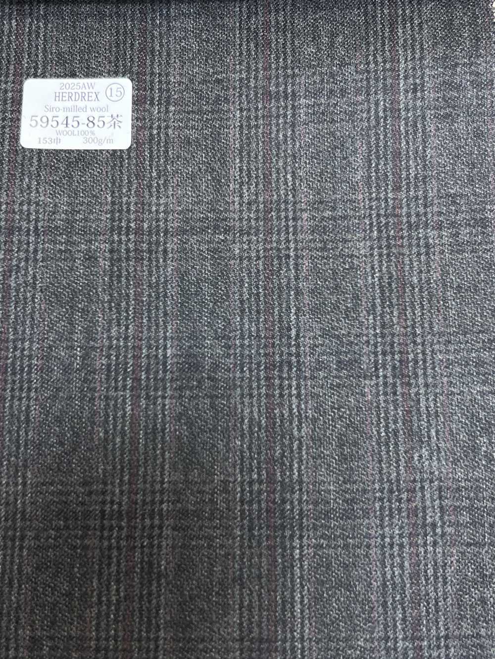 59545-85 25AW HERDREX [Laine Foulée Au Siro] Laine Foulée Au Siro Marron à Carreaux Glen[Textile] Kunishima Co., Ltd.