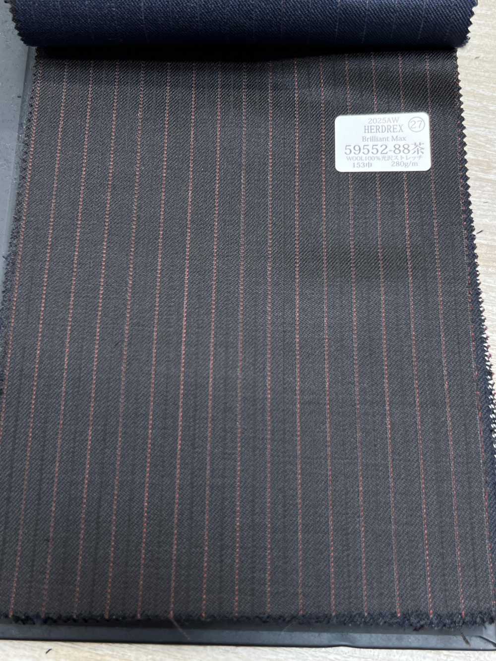 59552-88 25AW HERDREX [Brilliant Max] Rayures Alternées Marron Foncé Brilliant Max[Textile] Kunishima Co., Ltd.