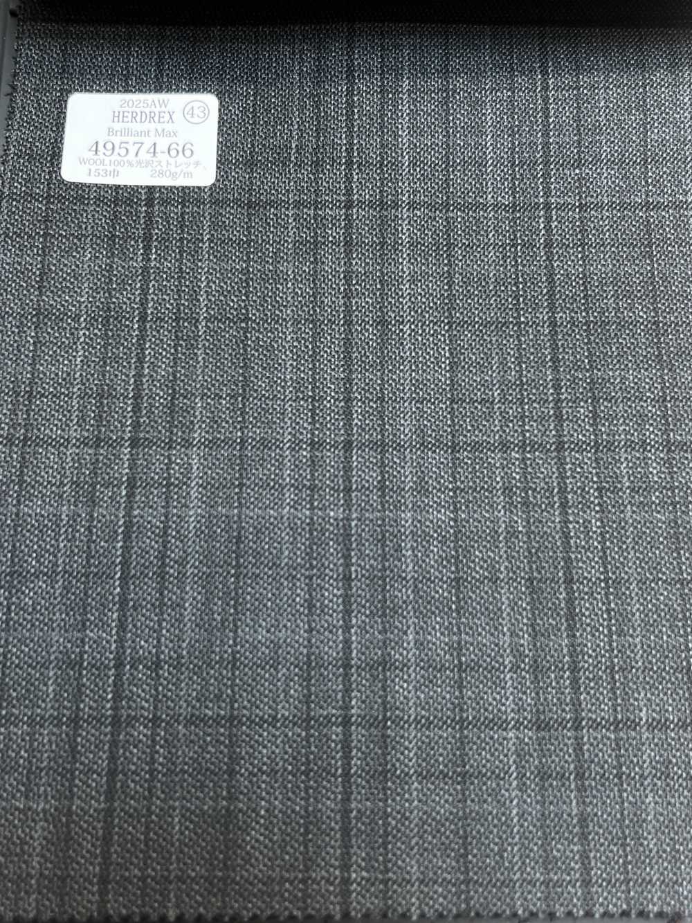 49574-66 25AW HERDREX [Brilliant Max] Carreaux Gris Brilliant Max[Textile] Kunishima Co., Ltd.
