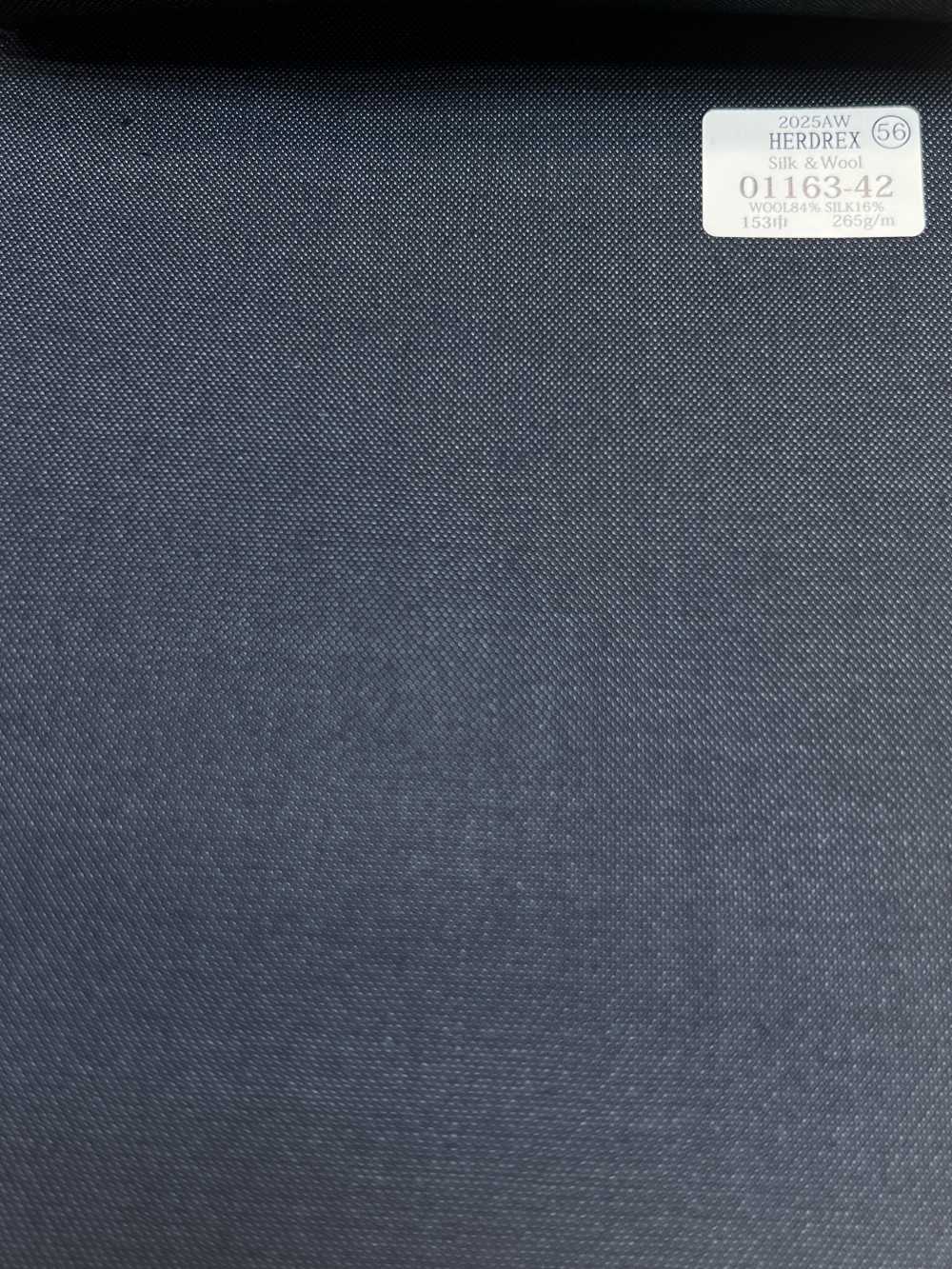 01163-42 25AW HERDREX [Soie Et Laine] Soie Et Laine Bleu Marine Sans Motif[Textile] Kunishima Co., Ltd.