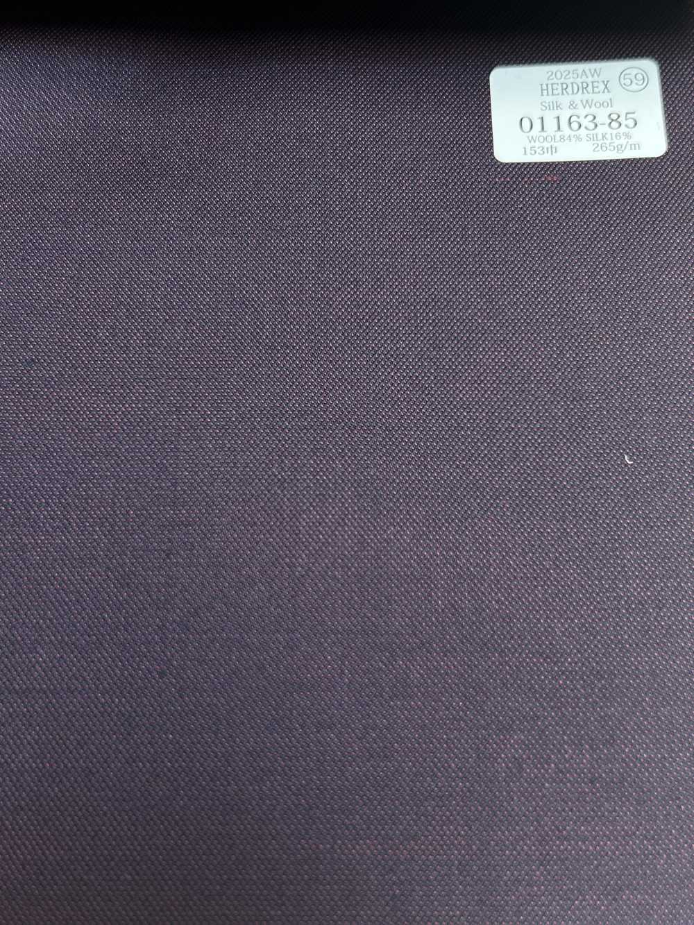 01163-85 25AW HERDREX [Soie Et Laine] Soie Et Laine Violet Sans Motif[Textile] Kunishima Co., Ltd.