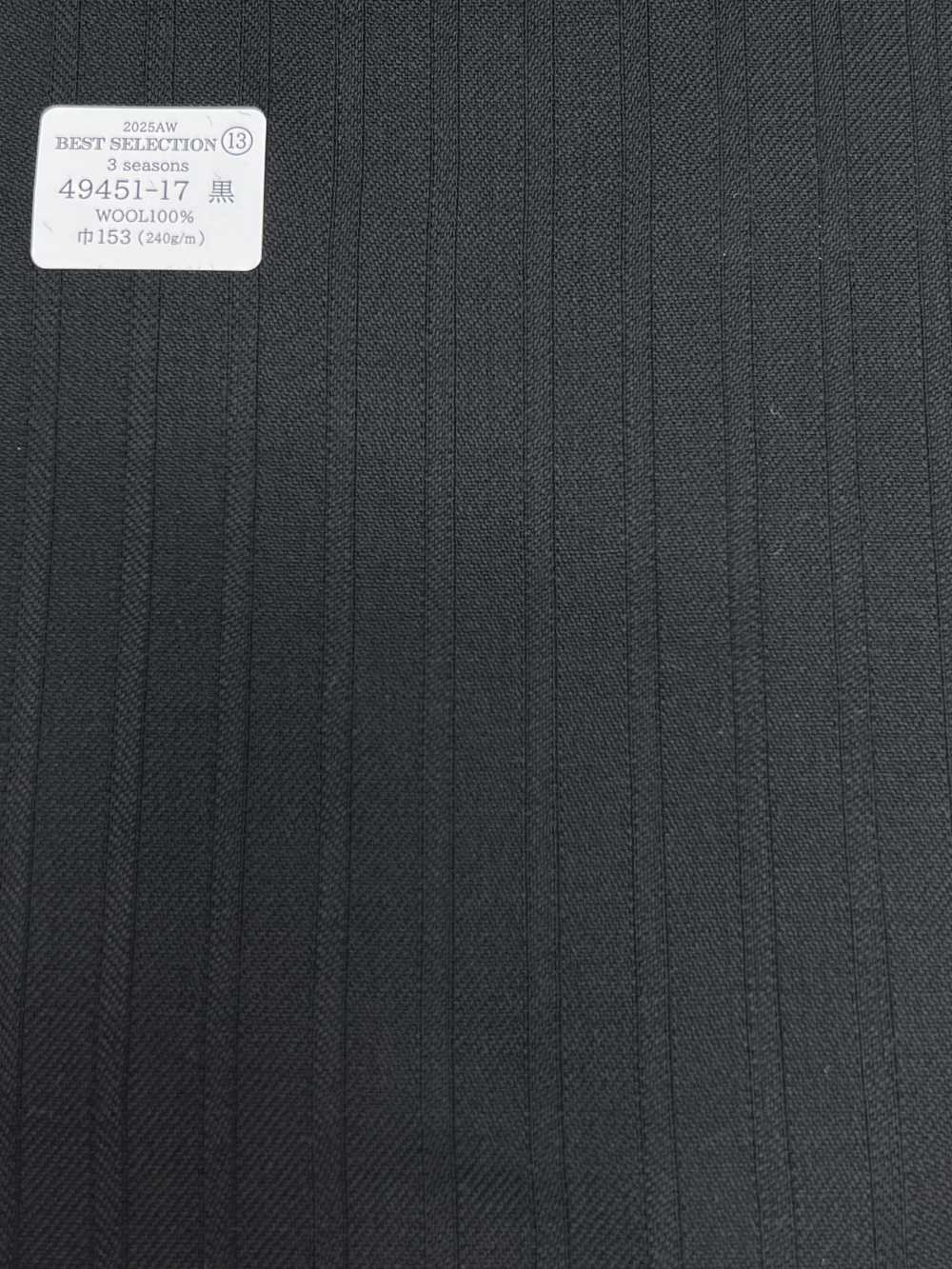 49451-17 MEILLEURE SÉLECTION 25AW [3 Saisons] Black Shadow Stripe[Textile] Kunishima Co., Ltd.