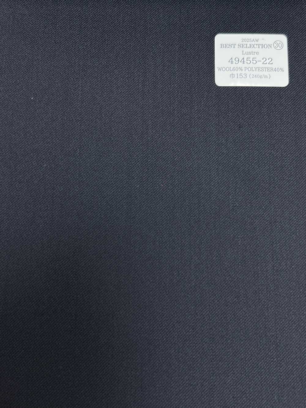 49455-22 25AW MEILLEURE SÉLECTION [Lustre] Luster Navy Sans Motif[Textile] Kunishima Co., Ltd.