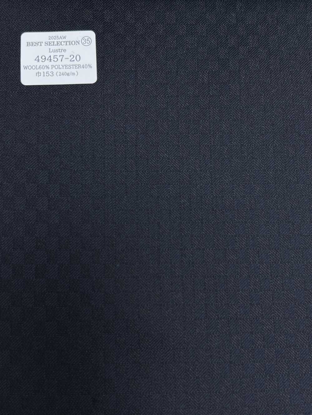 49457-20 MEILLEURE SÉLECTION 25AW [Lustre] Luster Dark Navy Checkered Shadow[Textile] Kunishima Co., Ltd.