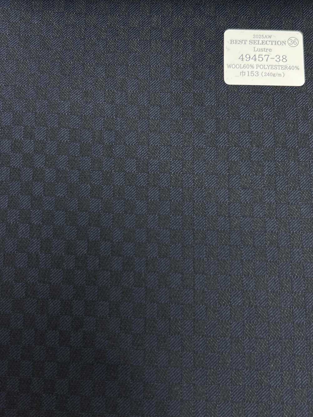 49457-38 MEILLEURE SÉLECTION 25AW [Lustre] Luster Navy Checkered Shadow[Textile] Kunishima Co., Ltd.