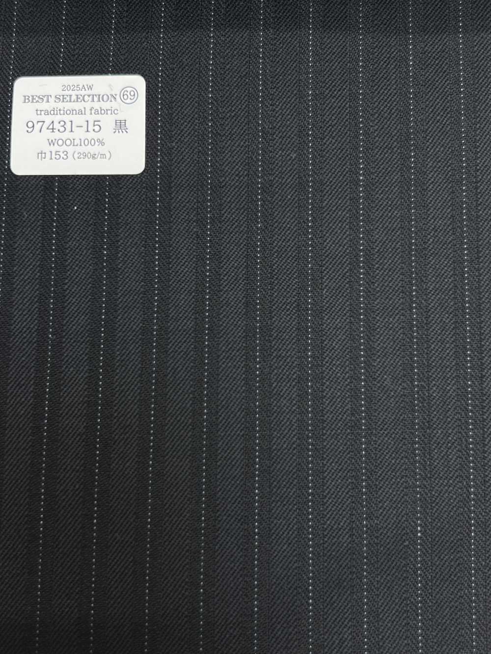 97431-15 25AW MEILLEURE SÉLECTION [Tissu Traditionnel] Tissu Traditionnel à Rayures Noires[Textile] Kunishima Co., Ltd.