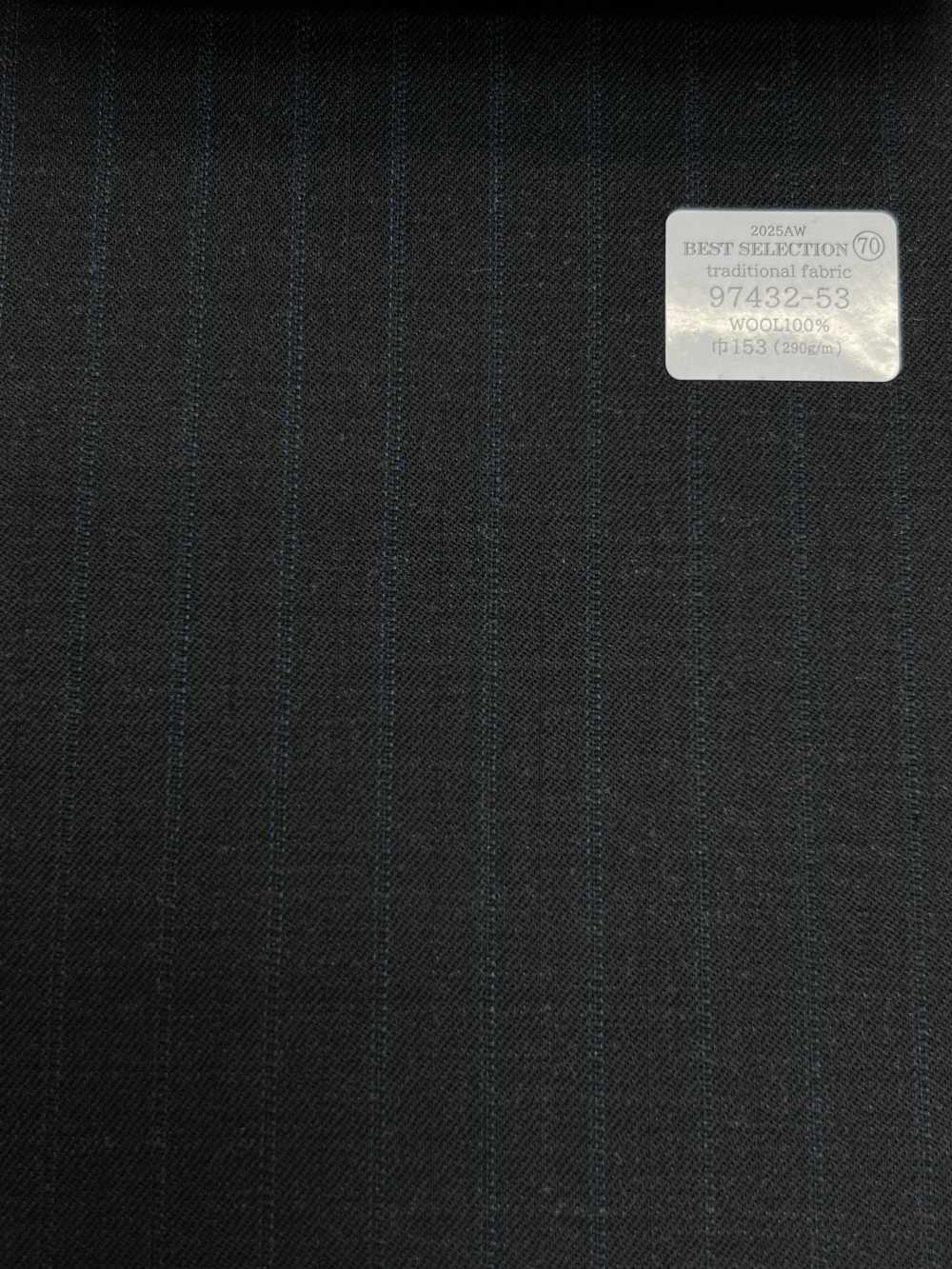 97432-53 25AW MEILLEURE SÉLECTION [Tissu Traditionnel] Tissu Traditionnel Anthracite Ciel Gris Rayé[Textile] Kunishima Co., Ltd.