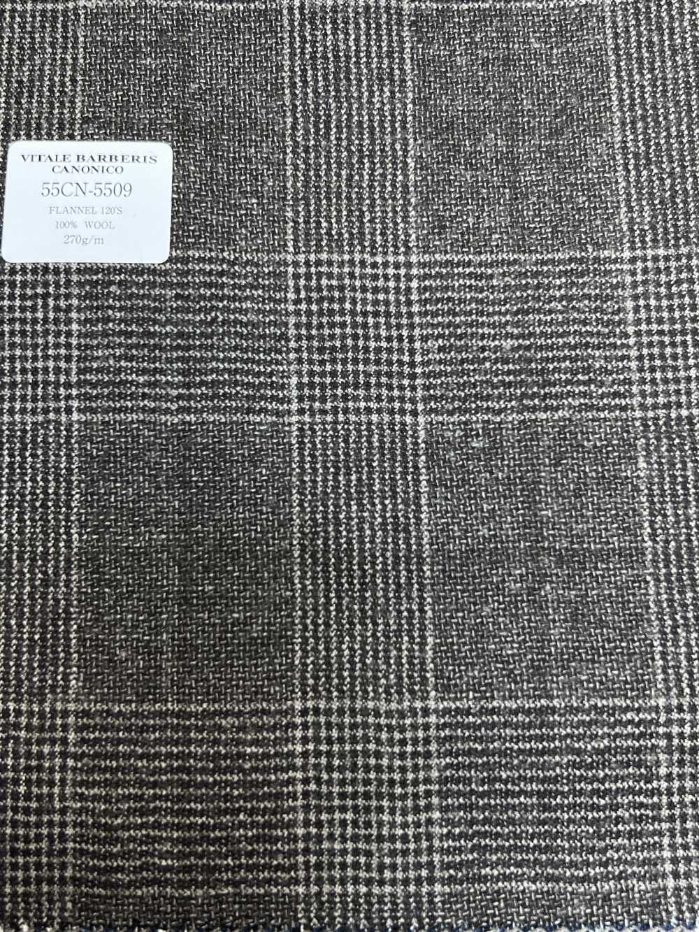 55CN5509 CANONICO FLANNEL 120'S Marron à Carreaux Glen[Textile] CANONIQUE