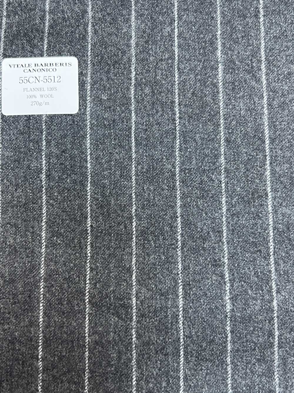 55CN5512 CANONICO FLANNEL 120'S Rayures Grises[Textile] CANONIQUE