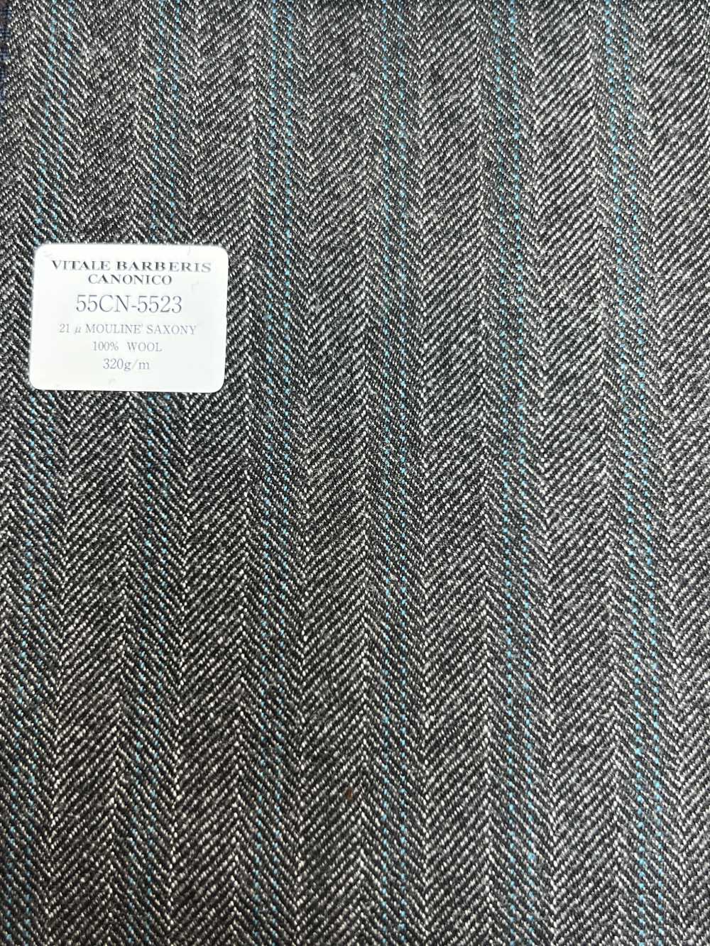 55CN5523 CANONICO 21μ MOULINE' SAXONY Gris à Rayures Alternées[Textile] CANONIQUE