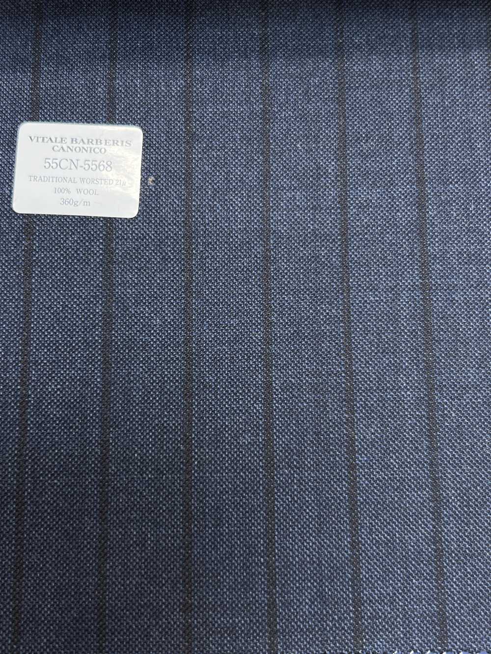 55CN5568 CANONICO TRADITIONAL WORSTED 21μ Rayures Bleu Marine[Textile] CANONIQUE