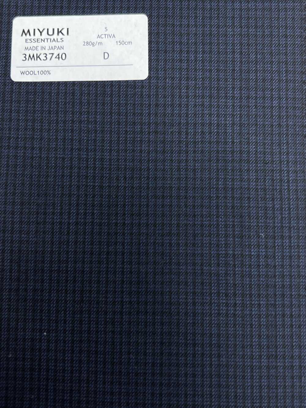 3MK3740 25AW ACTIVA Check Bleu Marine[Textile] Filatures De Laine Miyuki