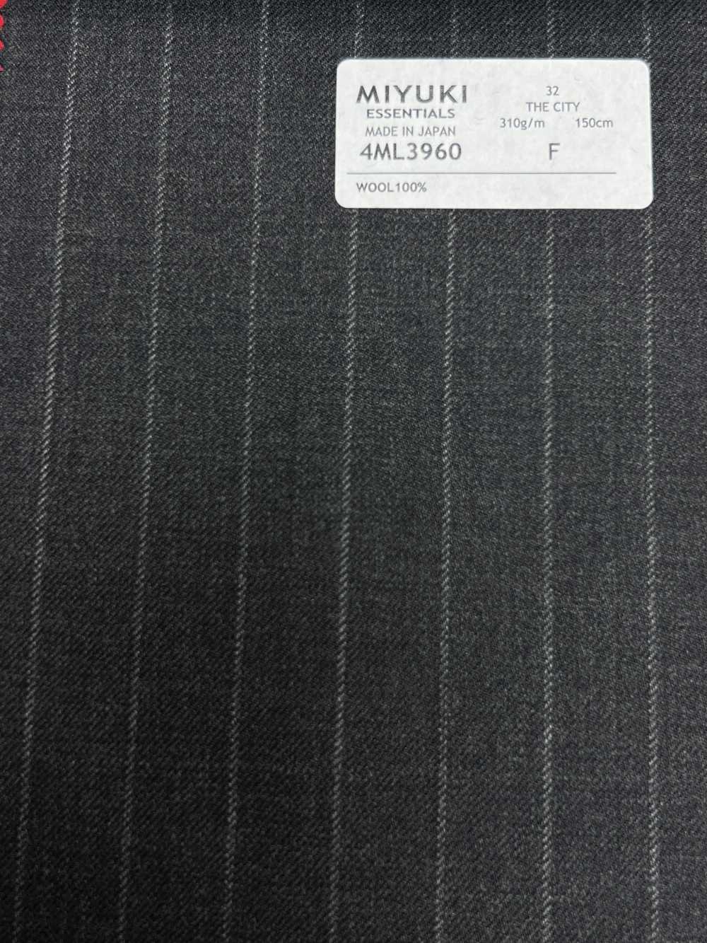4ML3960 25AW THE CITY Stripe Anthracite Gris Ciel[Textile] Filatures De Laine Miyuki