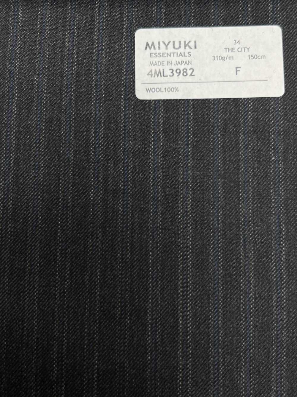 4ML3982 25AW THE CITY Rayures Alternées Anthracite Gris Céleste[Textile] Filatures De Laine Miyuki
