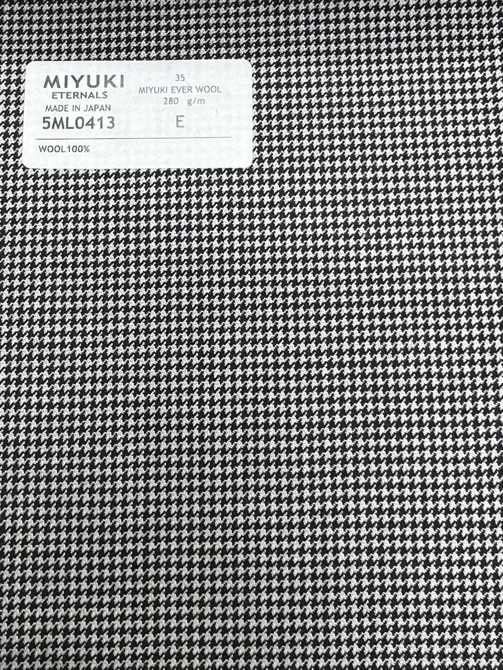 5ML0413 MIYUKI EVER WOOL (Miyuki Everwool) Pied-de-poule Gris[Textile] Filatures De Laine Miyuki