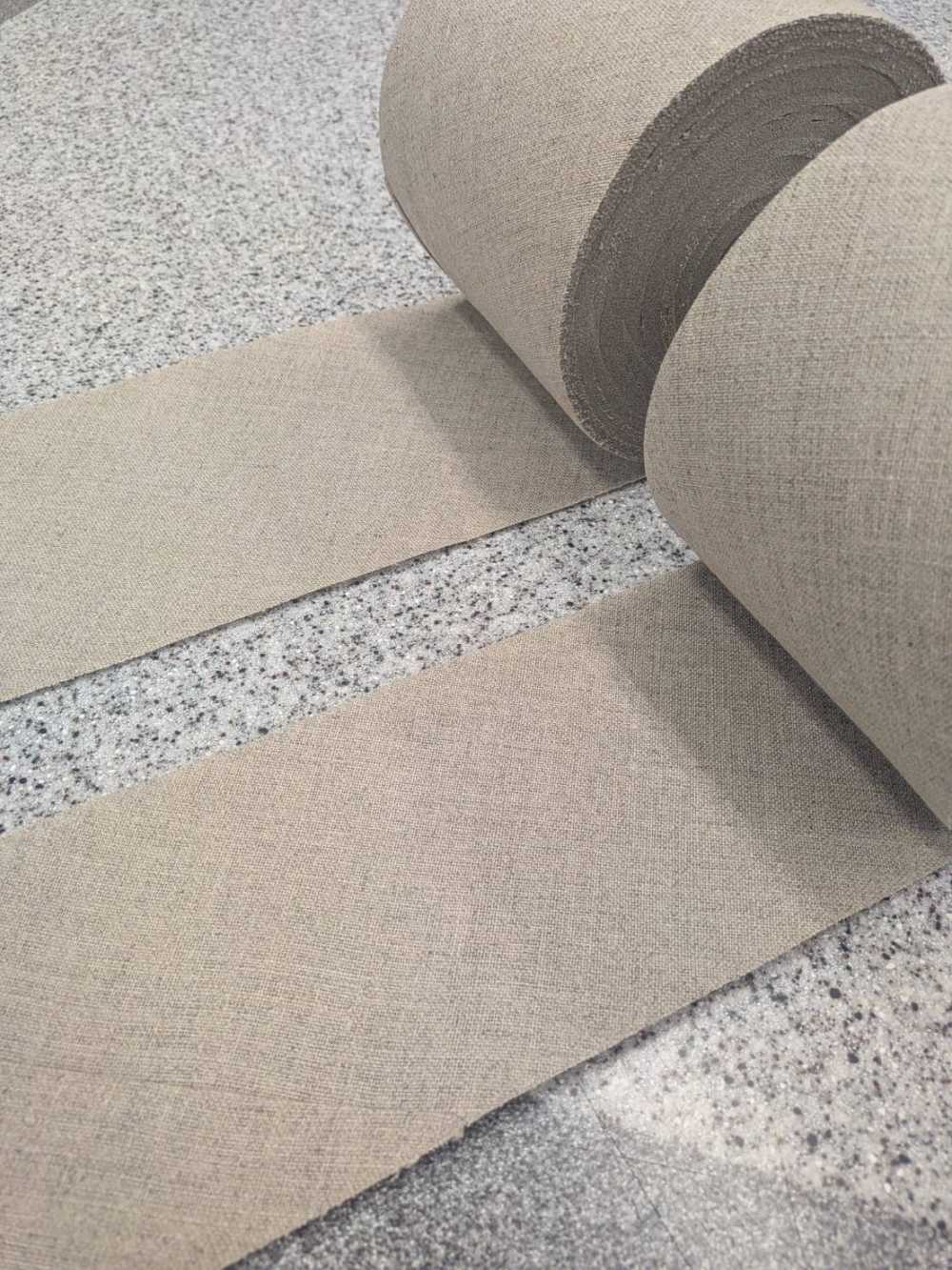 3670ES-S Entoilage De Col En Pur Lin, Finition Résine, Ruban Souple élastique Beige Sans Nom