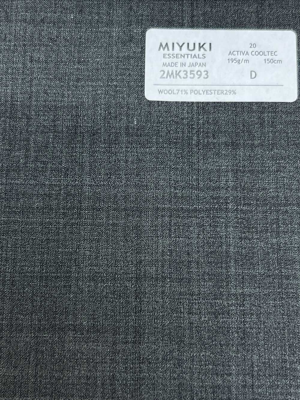 2MK3593 26SS Miyuki Textile MIYUKI ESSENTIALS ACTIVA COOLTEC Gris Moyen Sans Motif Filatures De Laine Miyuki