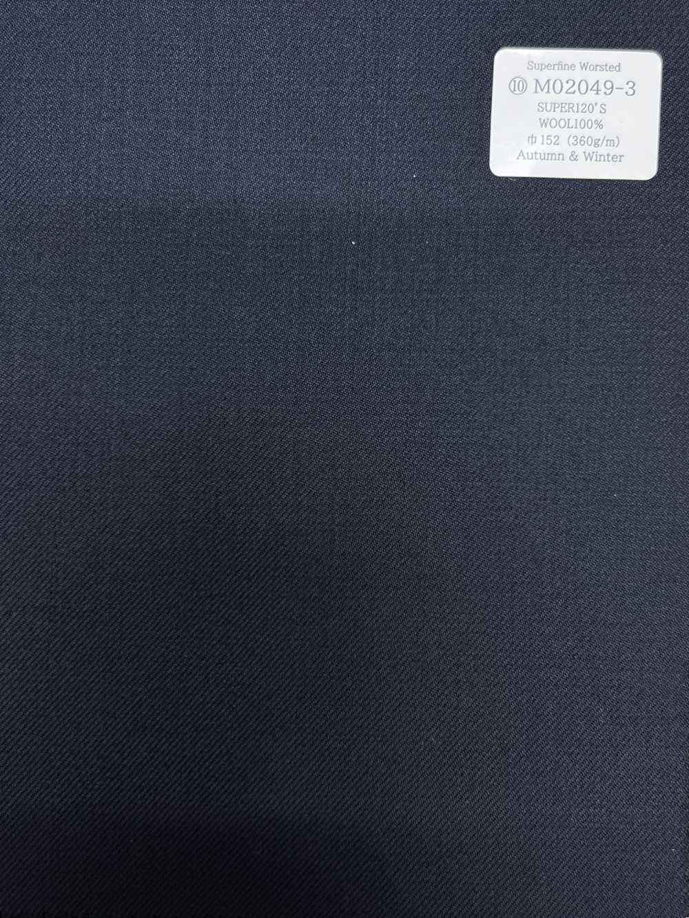 M02049-3 Ligne Exclusive KUNISHIMA1850 【Laine Peignée Extra-fine】Bleu Marine Sans Motif[Textile] Kunishima Co., Ltd.