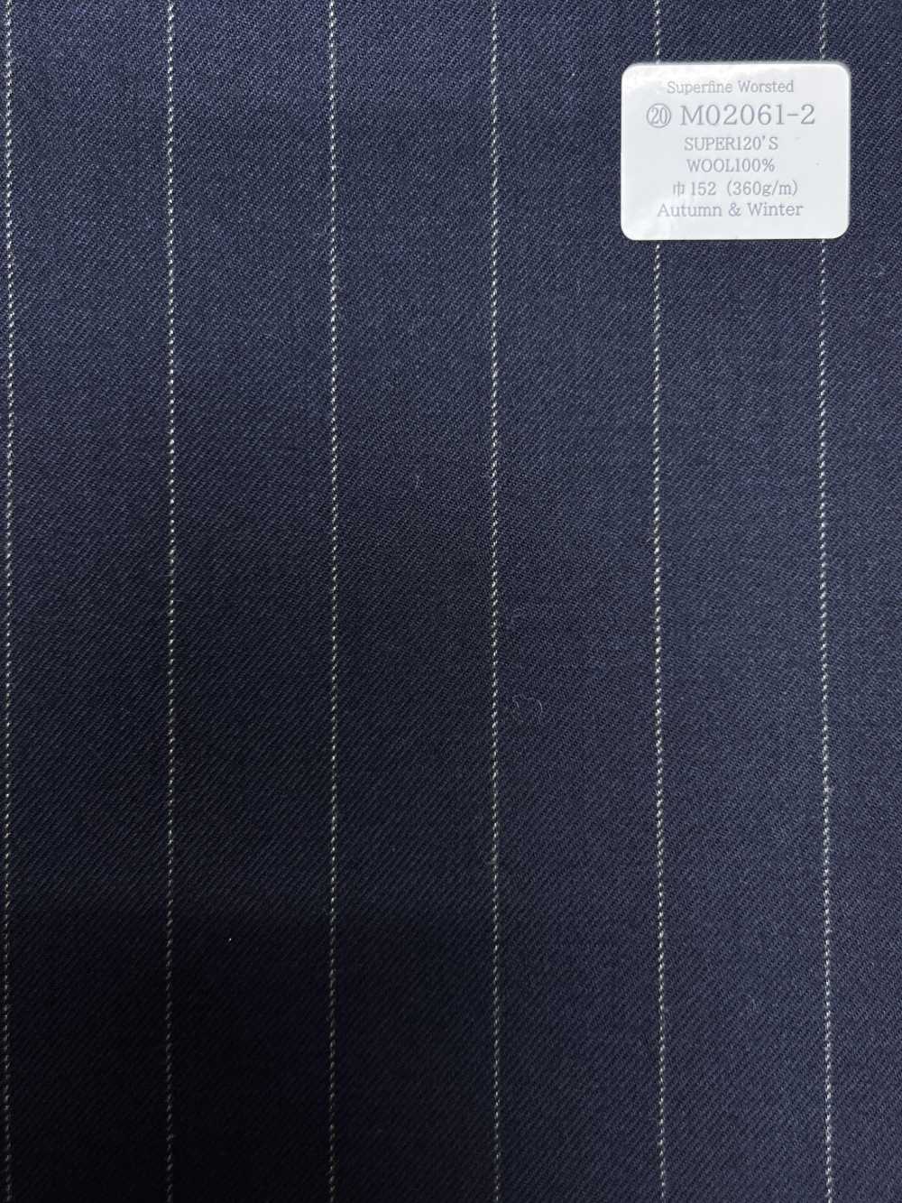 M02061-2 Ligne Exclusive KUNISHIMA1850 【Laine Peignée Extra-fine】Rayures Craie Marine[Textile] Kunishima Co., Ltd.