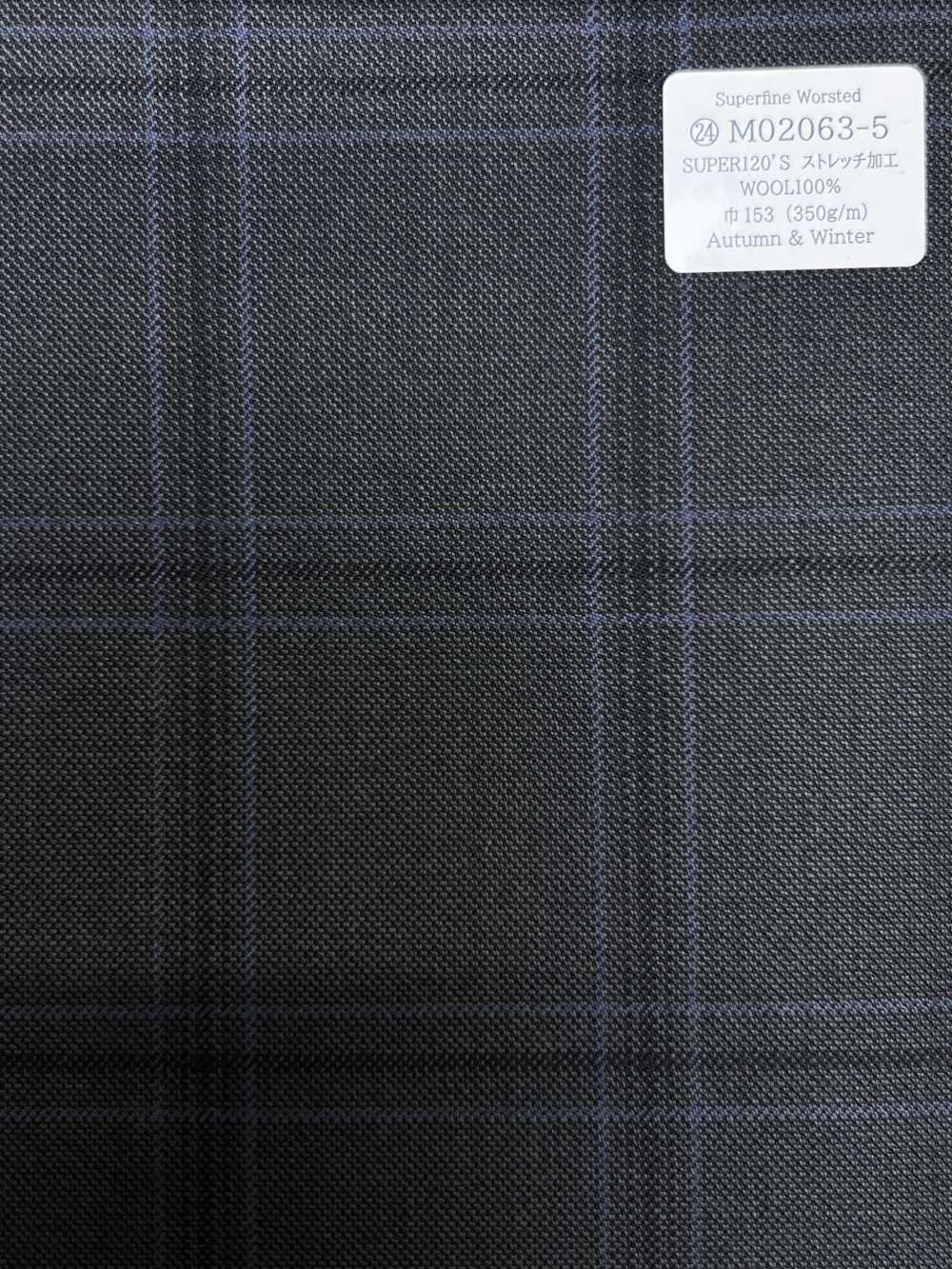 M02063-5 Ligne Exclusive KUNISHIMA1850 【Laine Peignée Extra-fine】Carreaux Gris[Textile] Kunishima Co., Ltd.