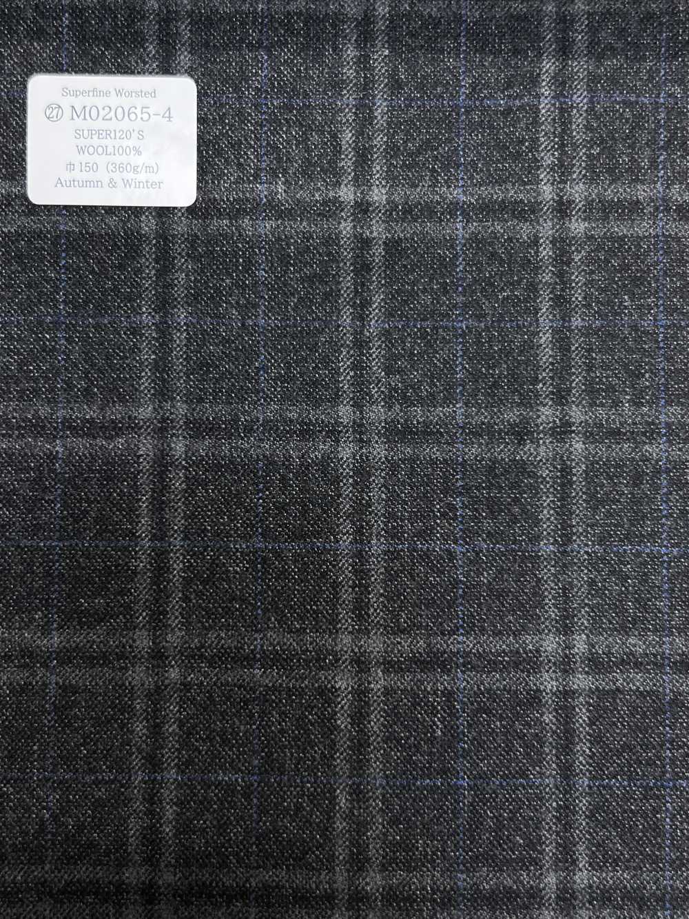 M02065-4 Ligne Exclusive KUNISHIMA1850 【Laine Peignée Extra-fine】Gris Chiné à Carreaux[Textile] Kunishima Co., Ltd.