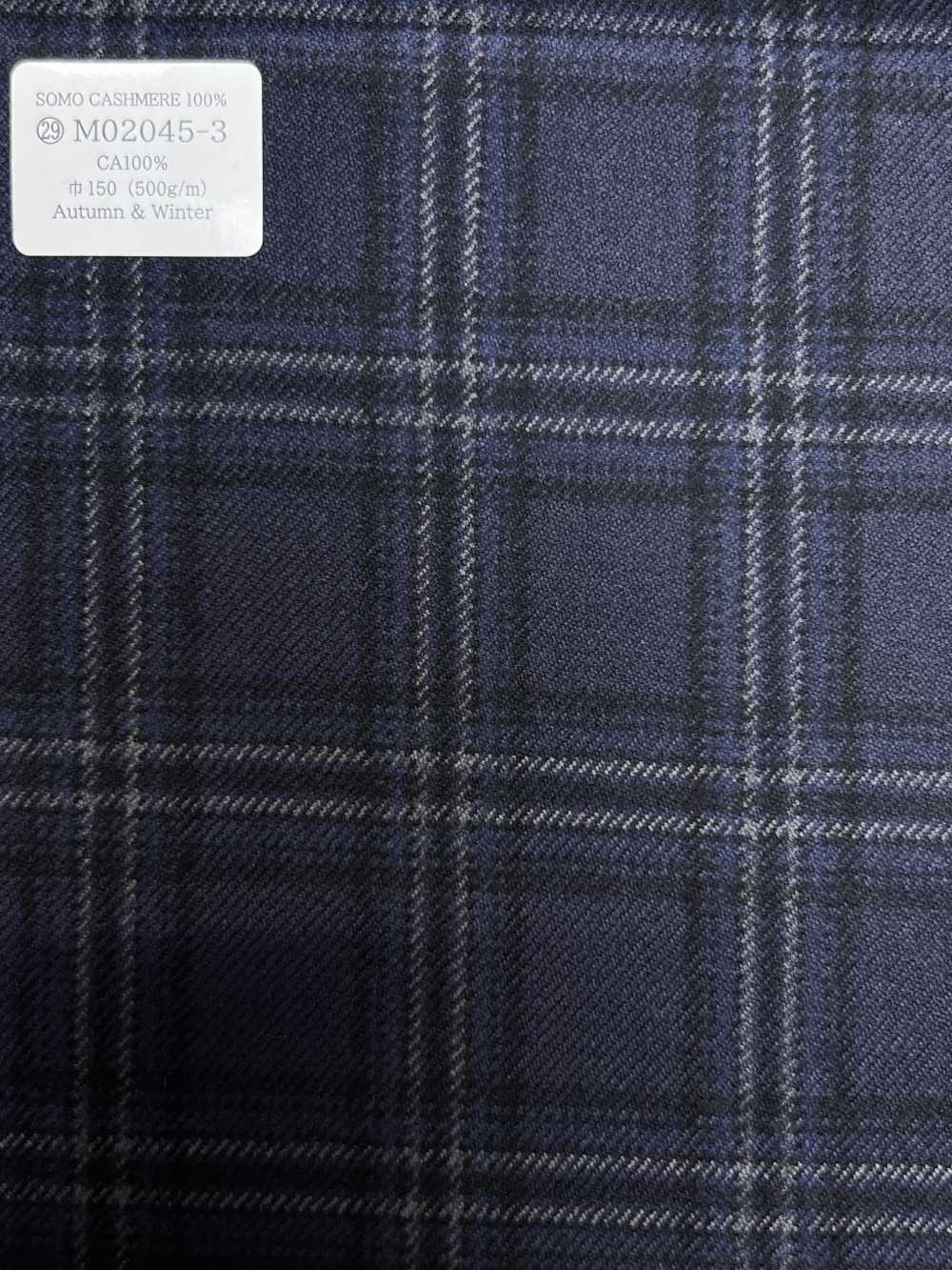 M02045-3 Ligne Exclusive KUNISHIMA1850 【SOMO CACHEMIRE 100%】 Bleu Marine à Carreaux 3D[Textile] Kunishima Co., Ltd.