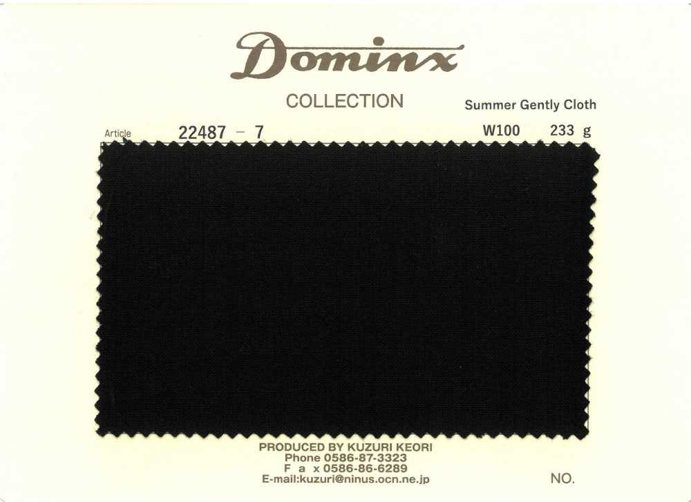 22487-7 Tissu Doux D'été 100 % Laine DOMINX (Dominx) Noir[Textile] Tissu En Laine Kuzuri (DOMINX)