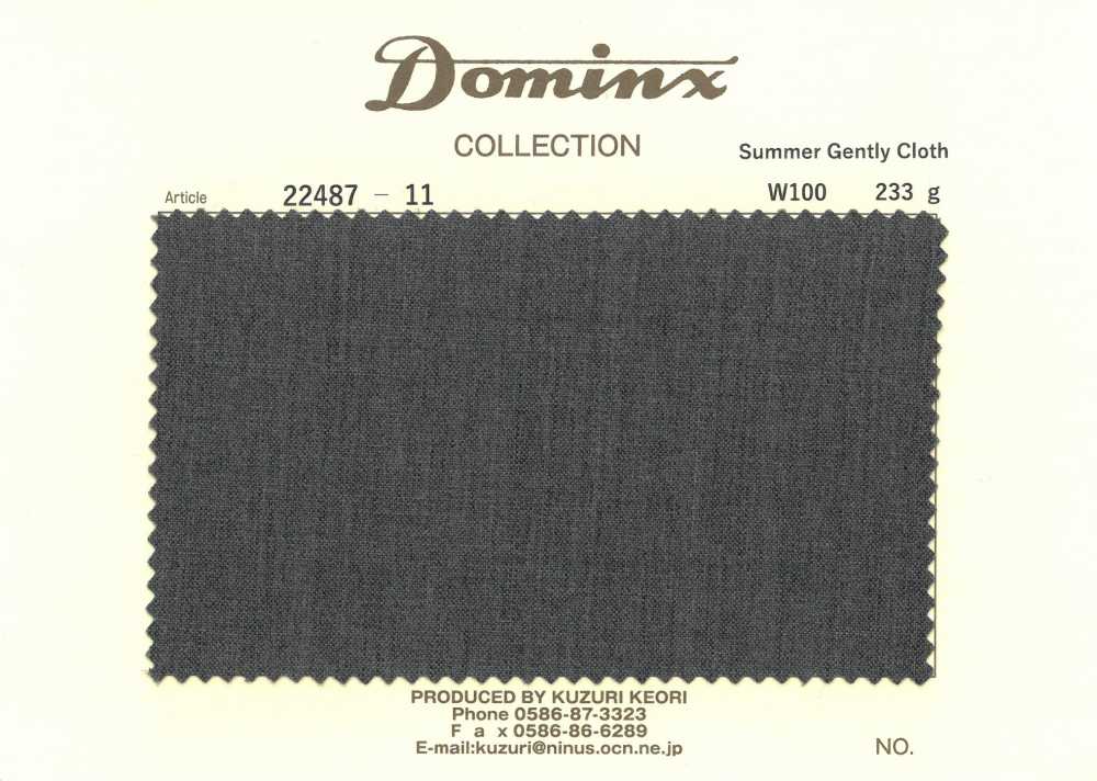 22487-11 Tissu D'été Doux 100 % Laine DOMINX (Dominx) Gris Foncé[Textile] Tissu En Laine Kuzuri (DOMINX)