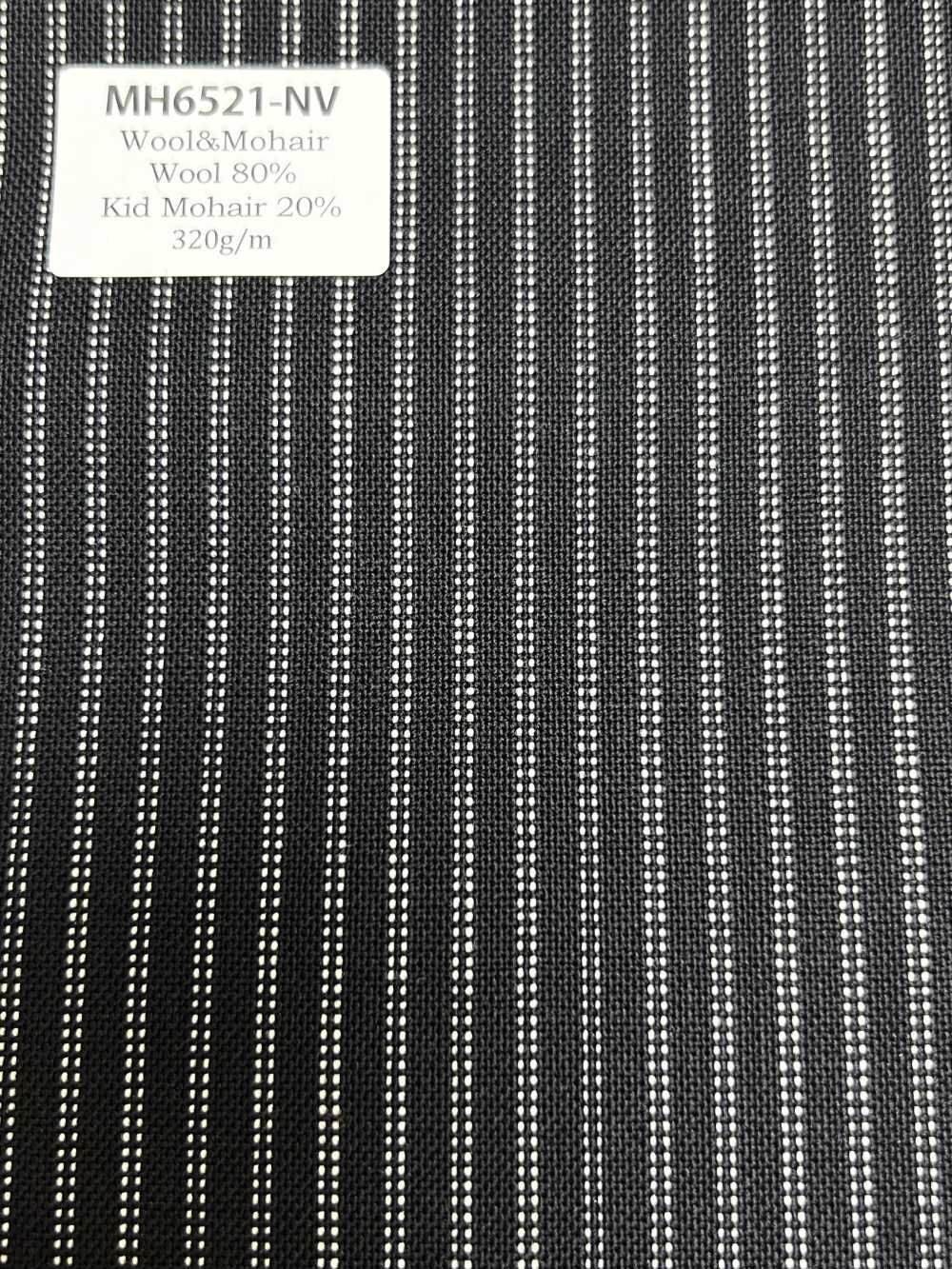 MH6521-NV Laine Peignée Japonaise Standard Mélangée Mohair (Style Tonic), Rayée Bleu Marine[Textile]