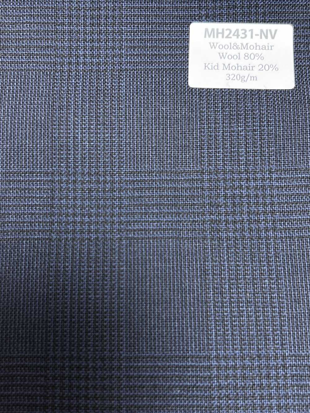 MH2431-NV Laine Peignée Japonaise Standard Mélangée Laine Et Mohair Chevreau (Style Tonic), à Carreaux, Bleu M[Textile]