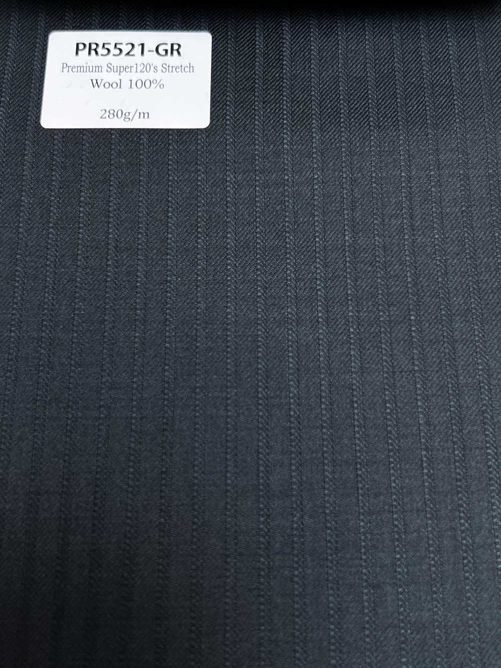PR5521-GR Standard haut de gamme fabriqué au Japon Super120's à rayures stretch vert[Textile] HOSOI SYOJI
