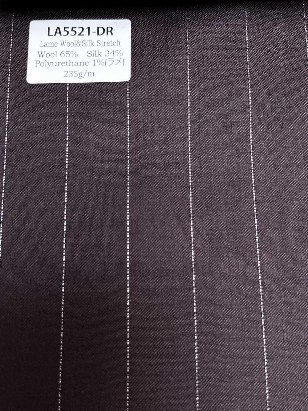 LA5521-DR Lame de soie et laine stretch à rayures, rouge foncé, style japonais classique[Textile] HOSOI SYOJI