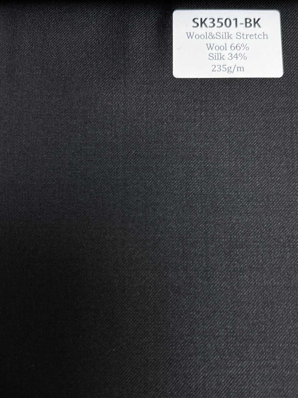 SK3501-BK Standard fabriqué au Japon en soie et laine extensible noir[Textile] HOSOI SYOJI