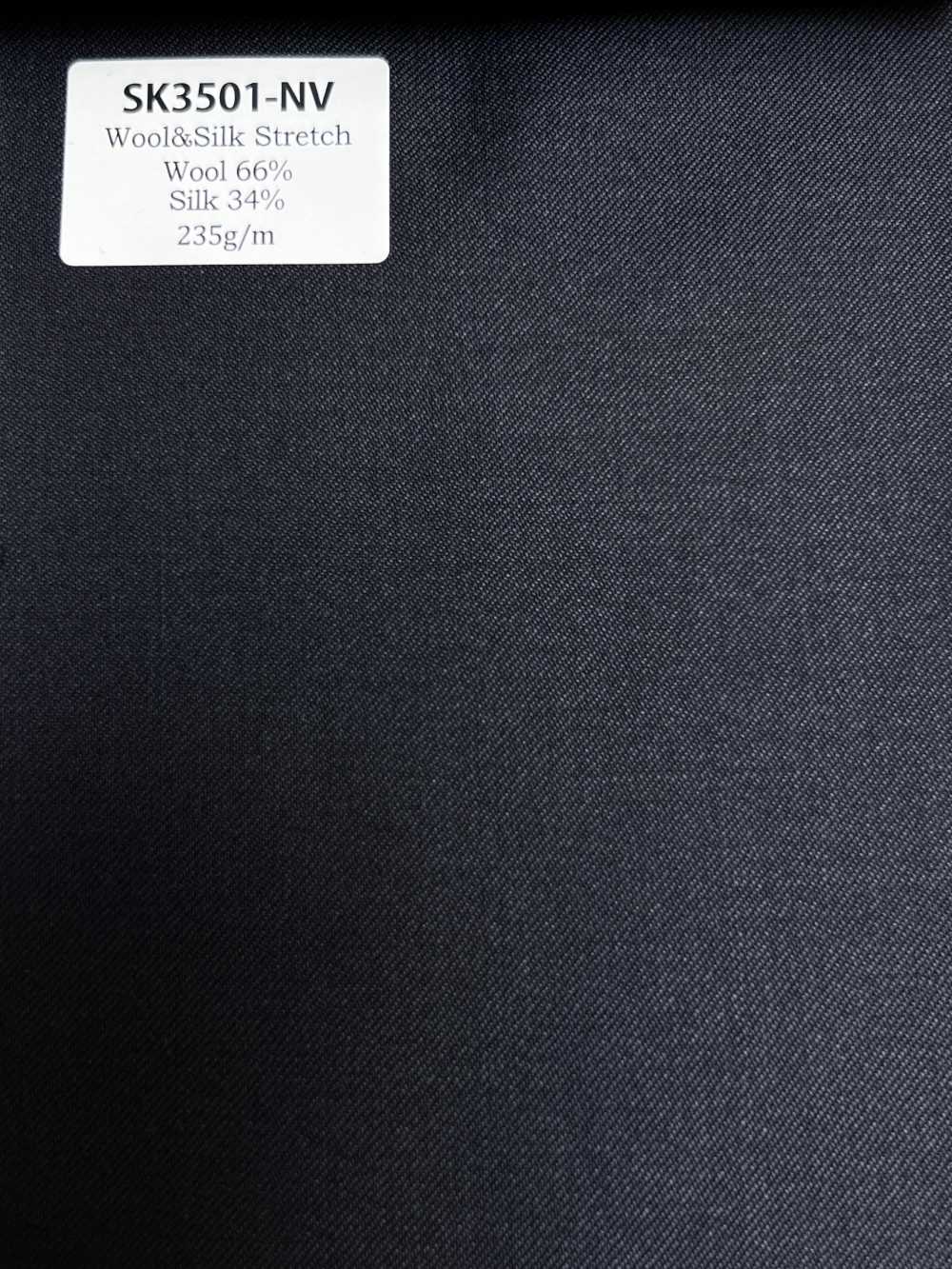 SK3501-NV Standard fabriqué au Japon en soie et laine stretch bleu marine[Textile] HOSOI SYOJI
