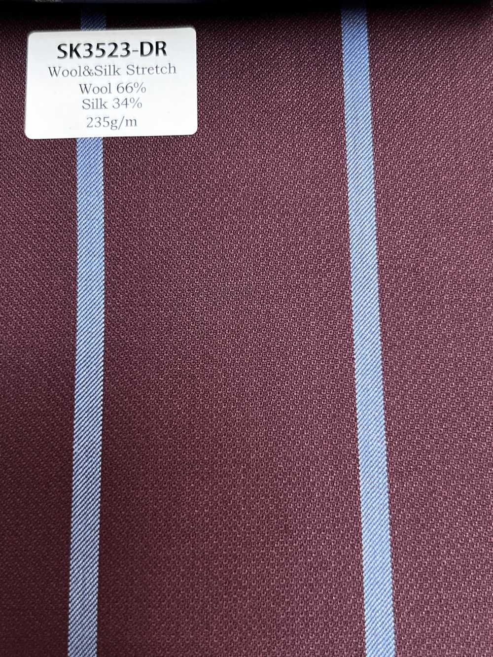 SK3523-DR Rayures extensibles en soie et laine, fabrication japonaise, rouge foncé standard[Textile]